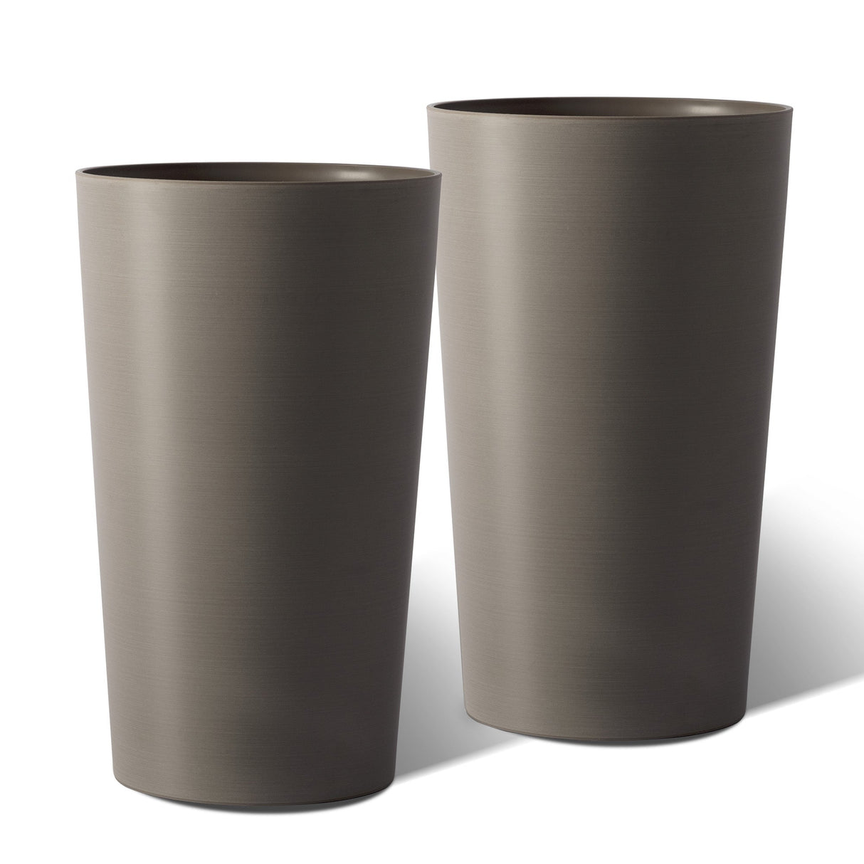 2 Pack Tall 21.7 in Modern Brown Planters for Indoor & Outdoor