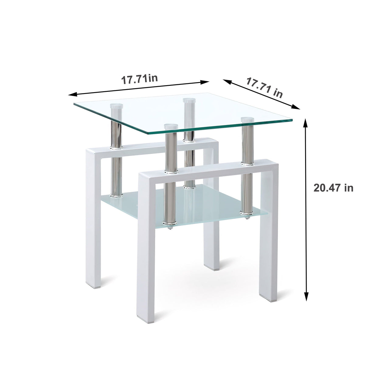 Tempered Glass Table With Storage