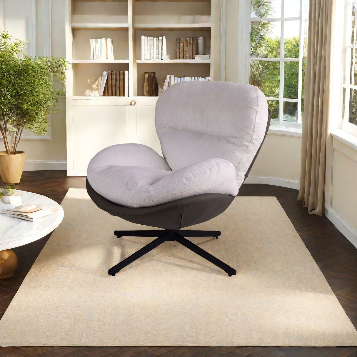 360° Swivel Office Chair, No Wheels