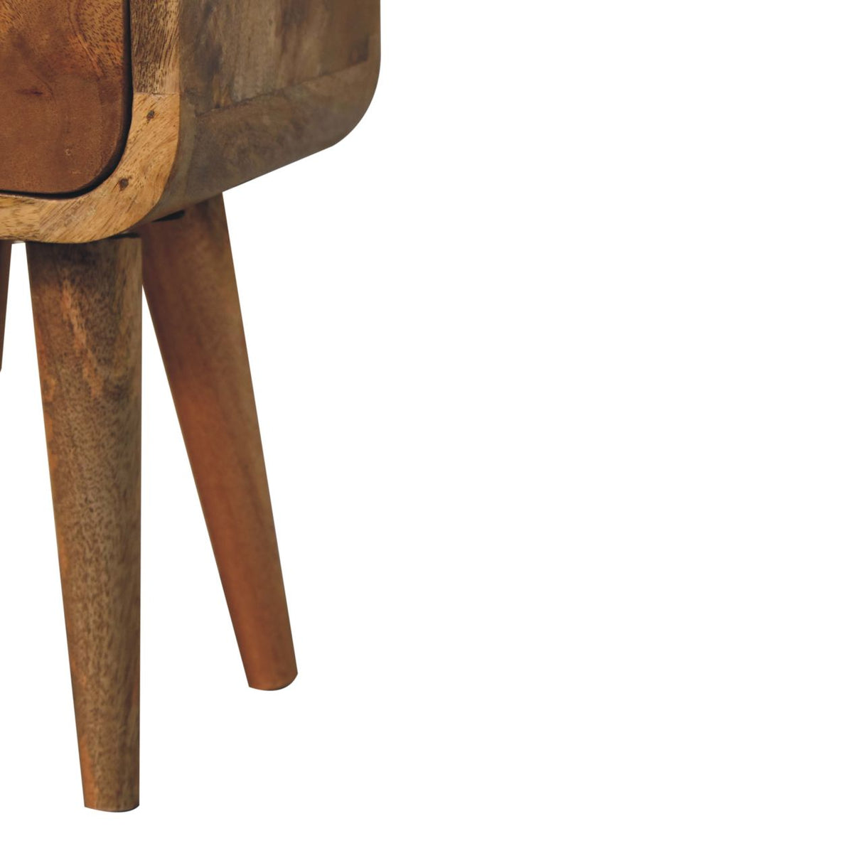 Solid Wood Extra Mini Curved Oak Bedside Table