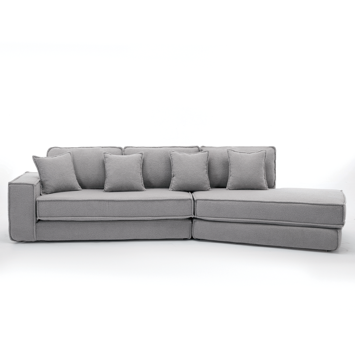 Folding Convertible Out Sleeper Sofa Bed 3-Seat Gray