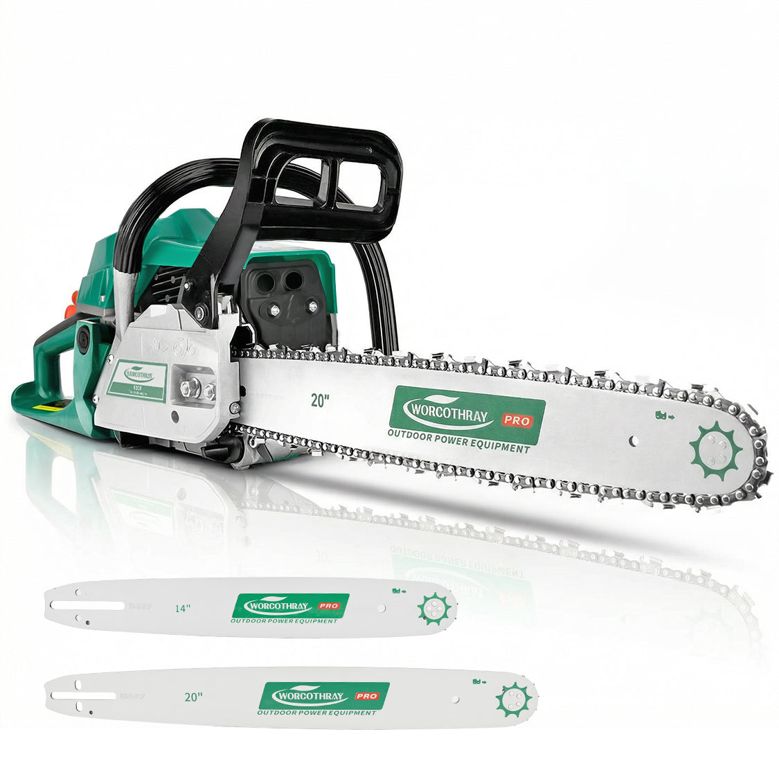 62CC 2-Stroke Gasoline Chainsaw Power Engine Wood Cutting Gas Chain Saw