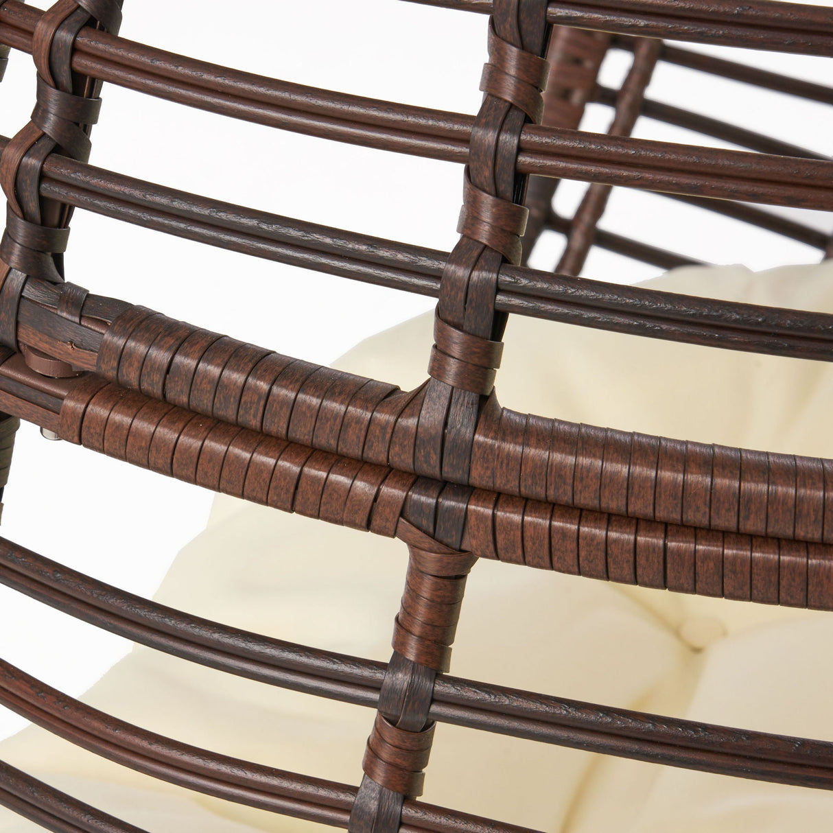 Cutter Teardrop Patio Chair With Water Resistant Cushion - Multi / Brown / Beige