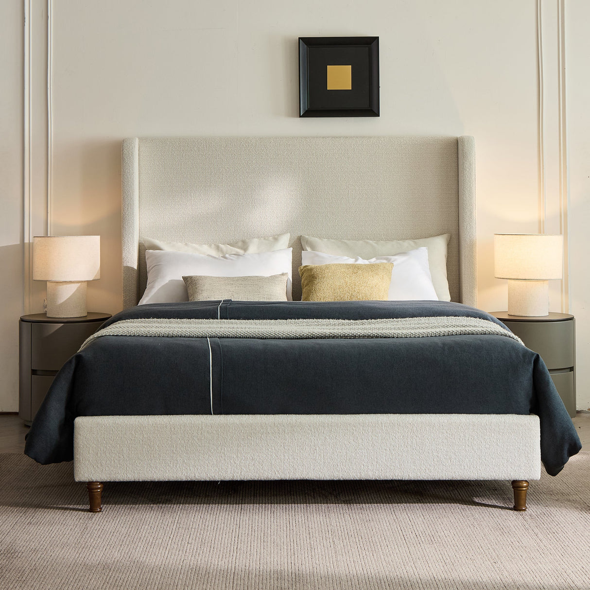 Harper Tall Headboard Upholstered Bed with Elegant Simplicity
