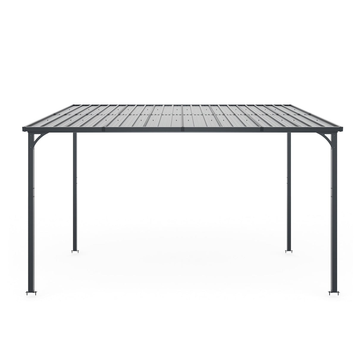 Outdoor Pergola 12' x 8' Galvanized Steel Lean-to Wall-Mounted