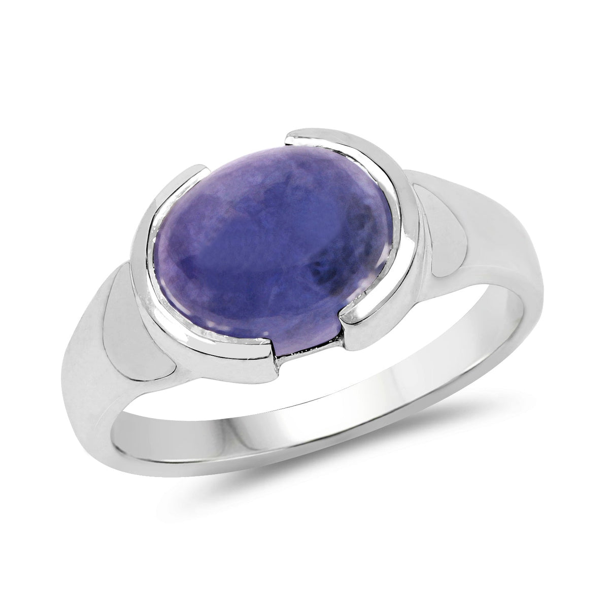 3.55 Carat Genuine Tanzanite .925 Sterling Silver Ring