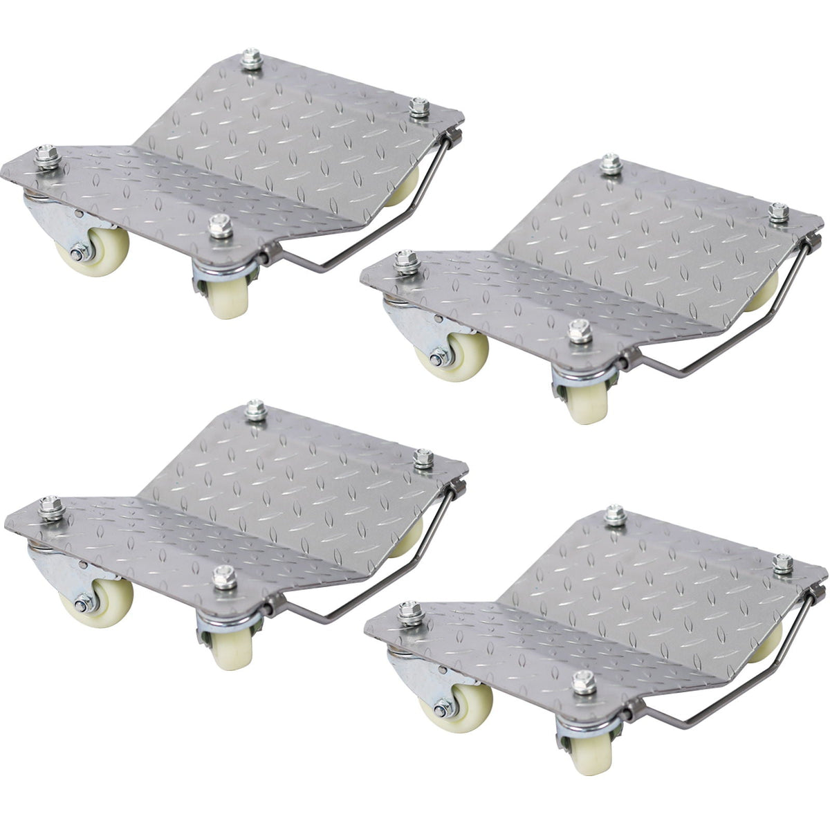 Heavy Duty Car Dolly Set, 6000Lbs Capacity, Metal Construction - Gray
