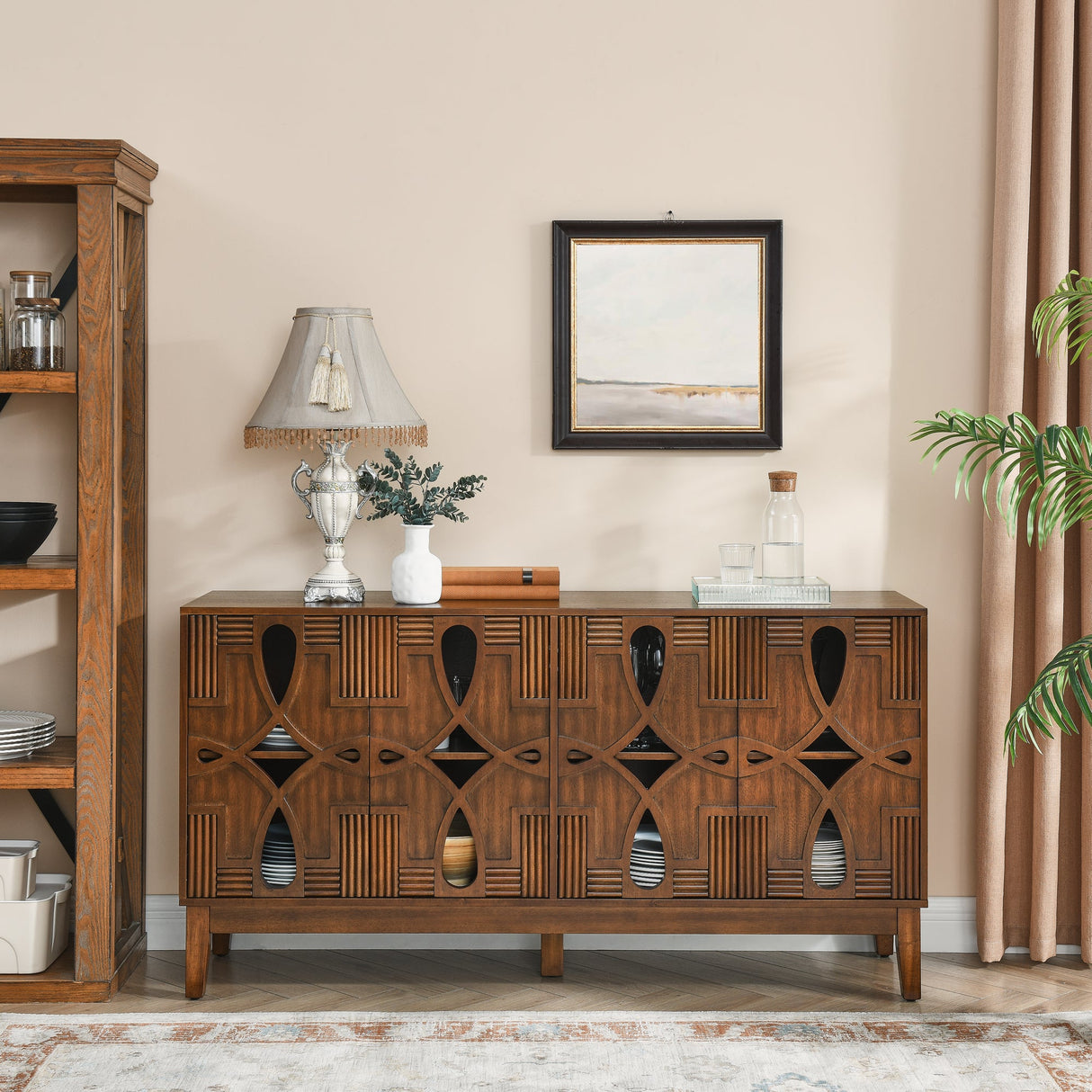 Sideboard with 4 Doors and Adjustable Shelves