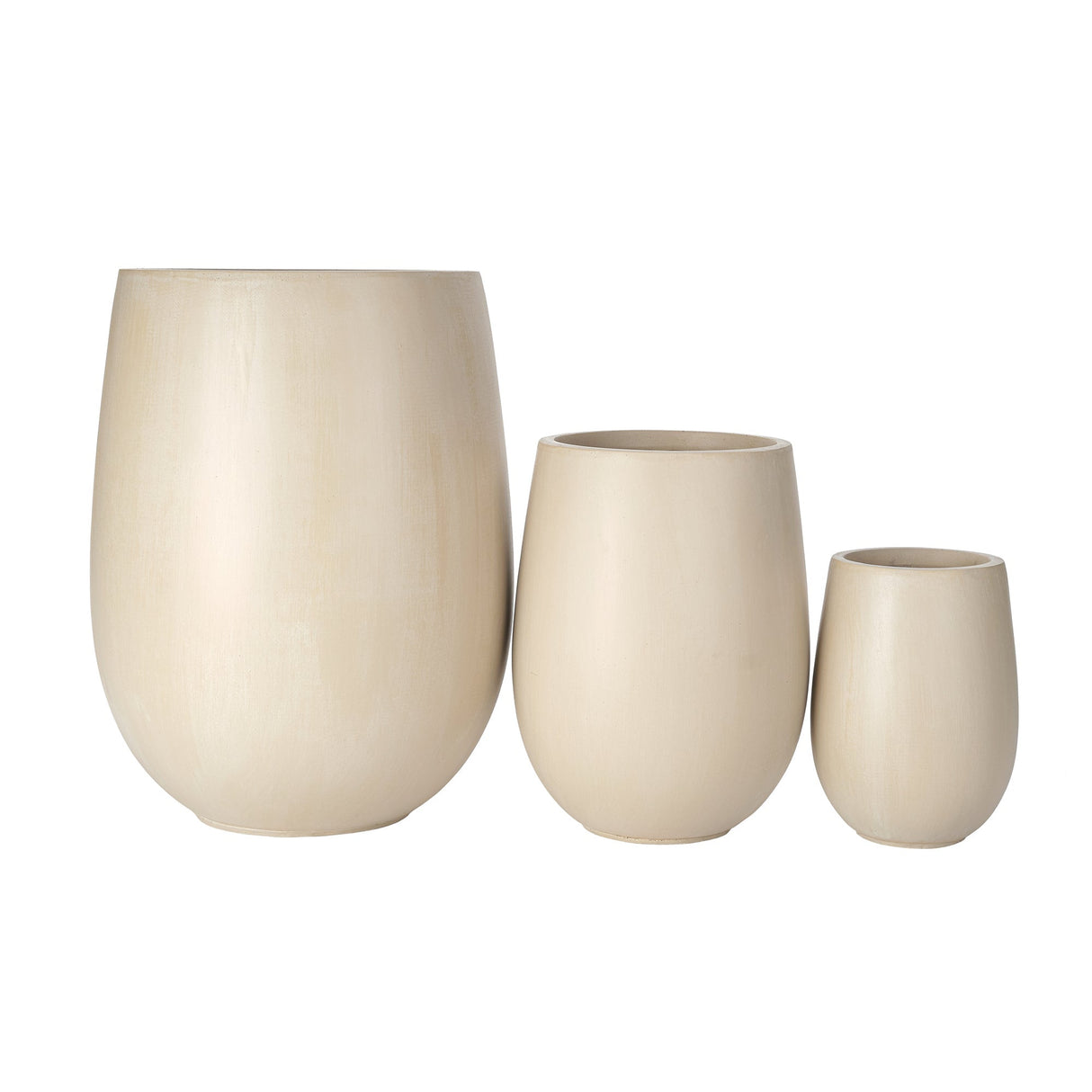 U_STYLE Lightweight Round MGO Outdoor Planter Set - 3 Sizes