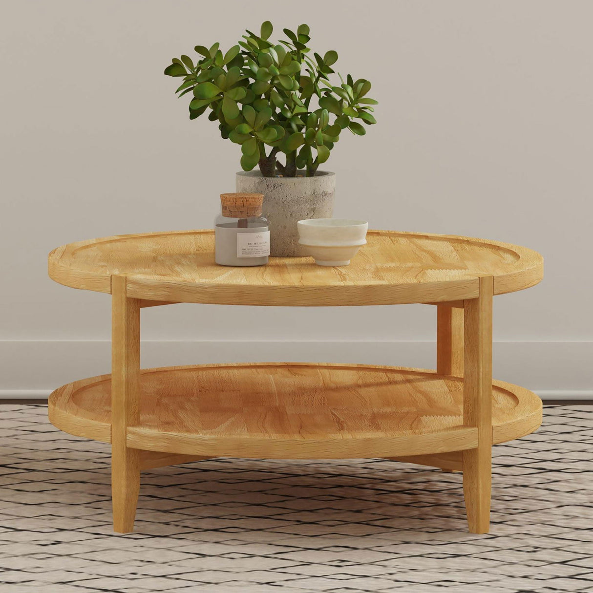 Isbell - Round Table With Storage Shelf
