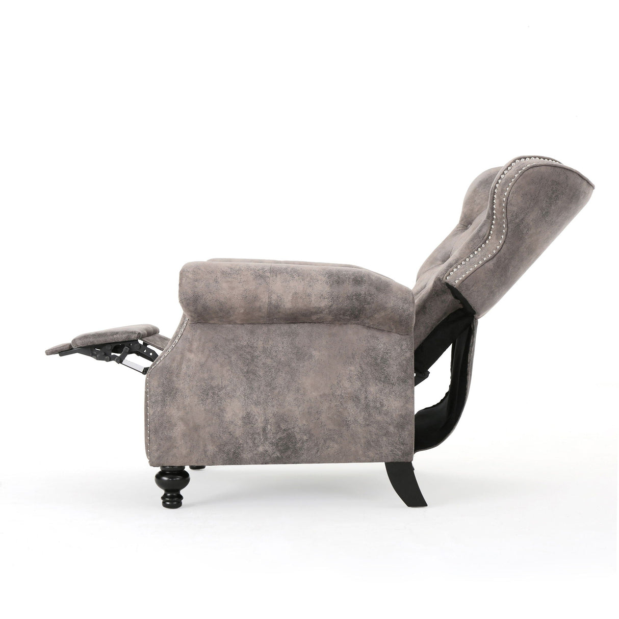 Accented Push Back Recliner Chair With Rolled Arms