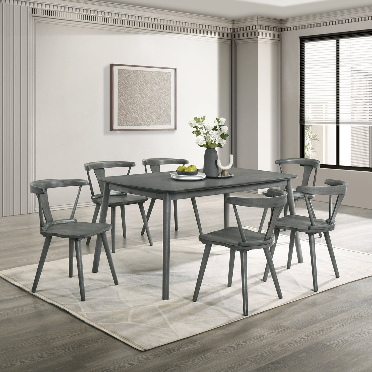 Modern Farmhouse Wood Dining Chairs, Set of 2