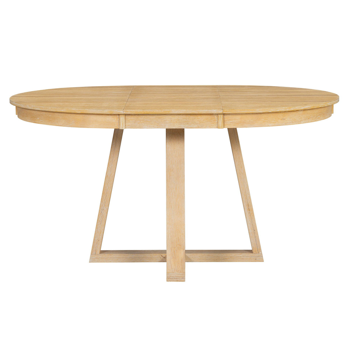 Dining Set With Leaf Round Table And 4 Upholstered Chairs