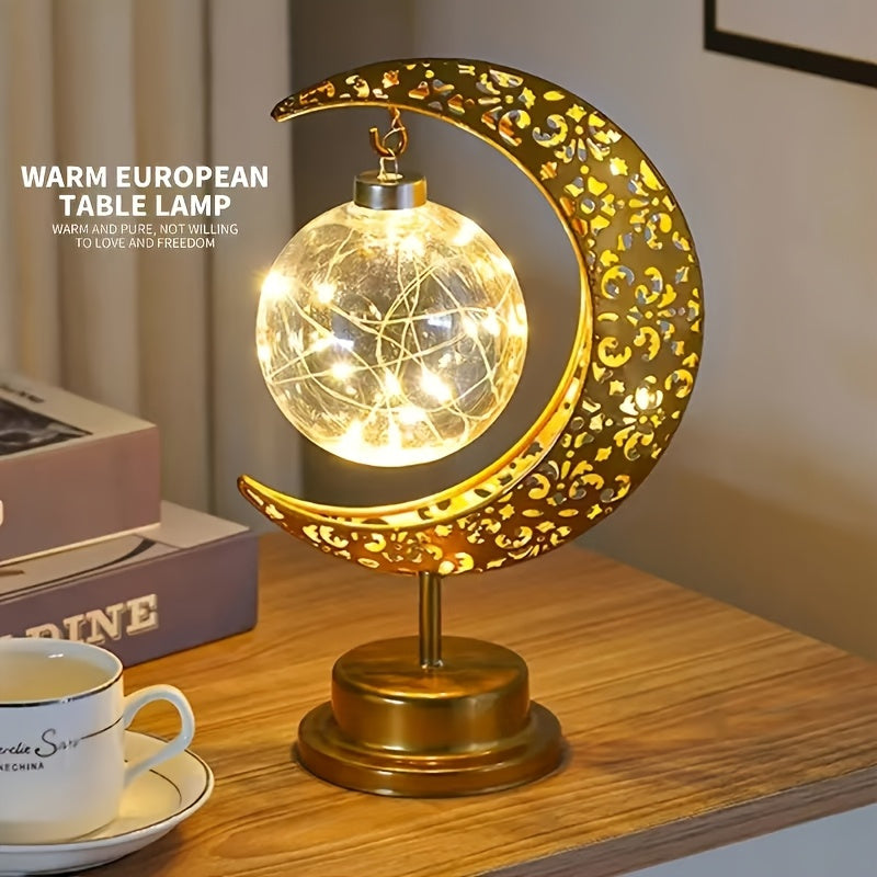 Crescent Moon LED Table Lamp – Festive Decorative Light for Home & Celebration