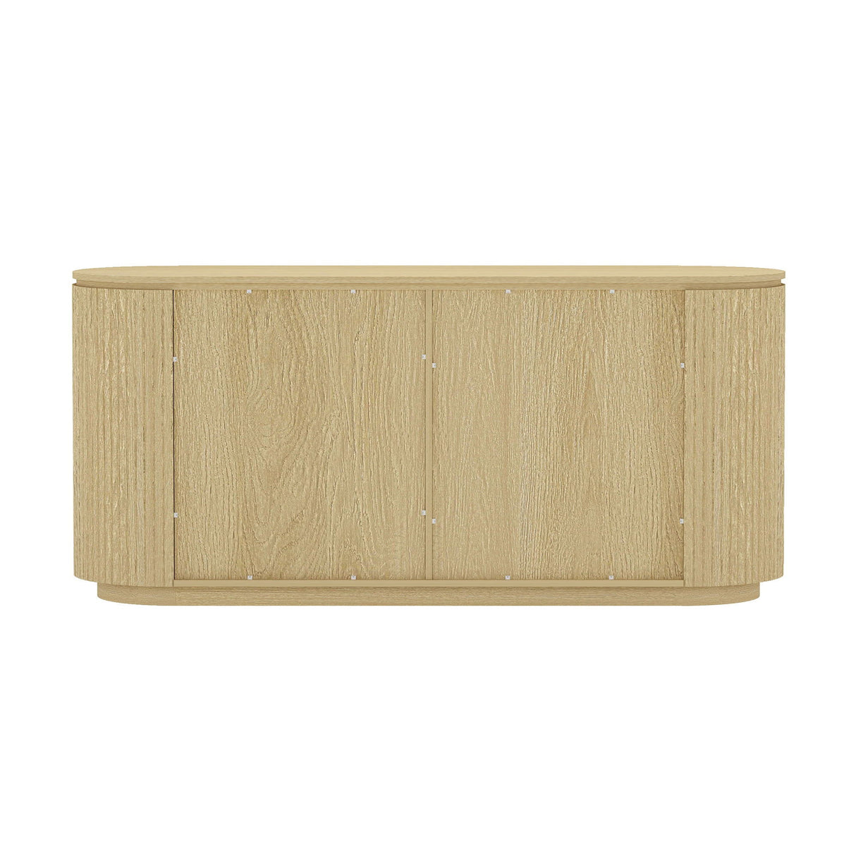 Olivia - Sideboard With 4 Adjustable Shelves With Handle Free Doors And Rounded Edges - Oak