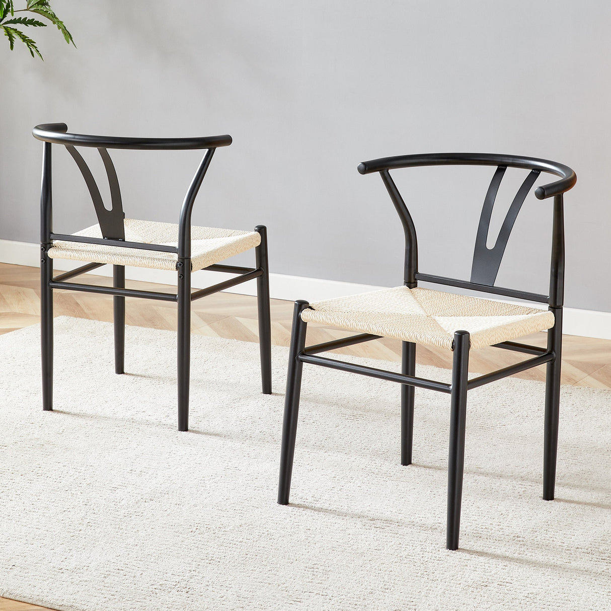 Wesborn Chair - Y-Shaped Medieval Style Armchair for Dining Table, Set of 4