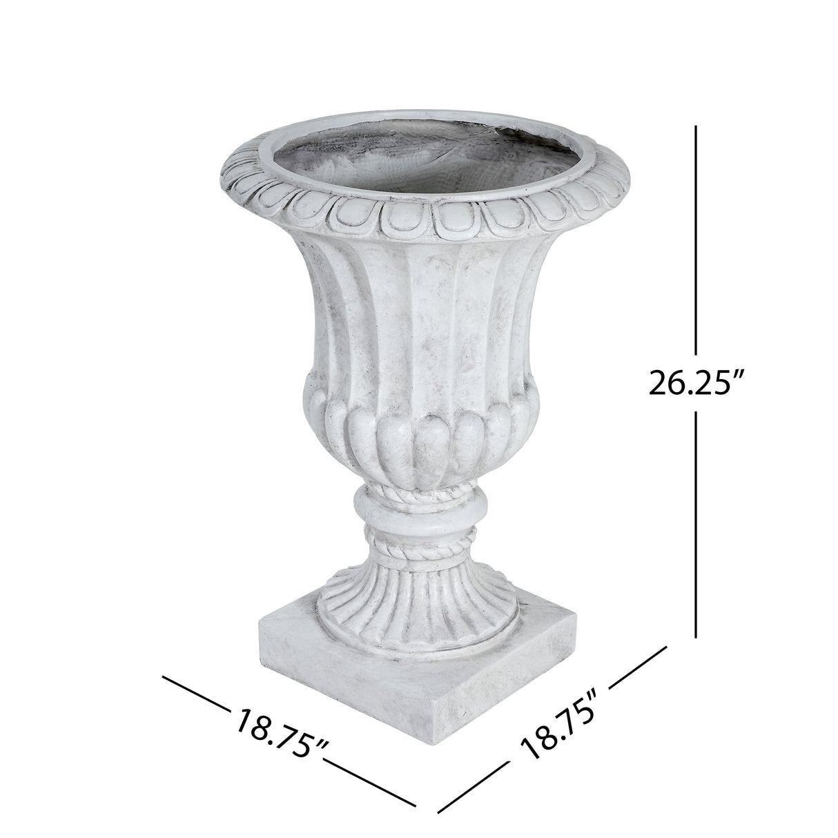Outdoor Garden Urn Planter, Antique White