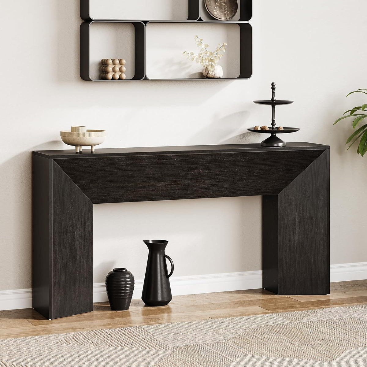 Extra Long Console Table Table Behind Couch For Hallway & Living - Black