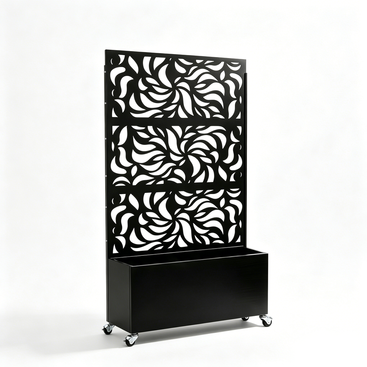 70.87" H × 46.06" W Leaf Pattern Privacy Screen with Planter Box
