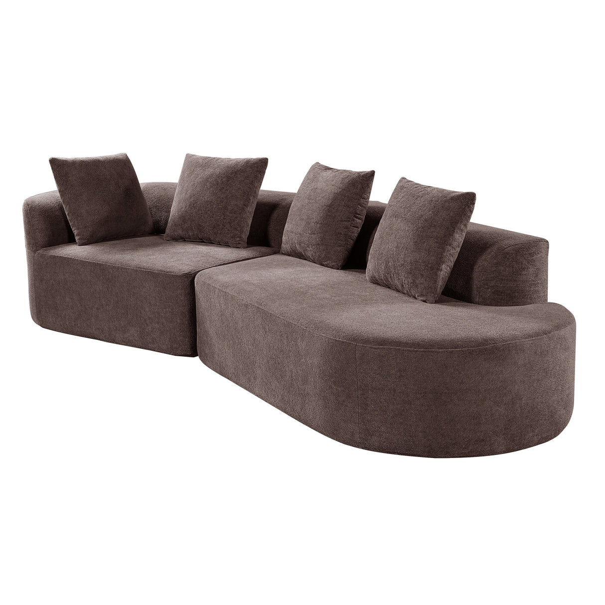 116" Modern Curved Sectional Sofa with High-Density Fully Compressed Sponge