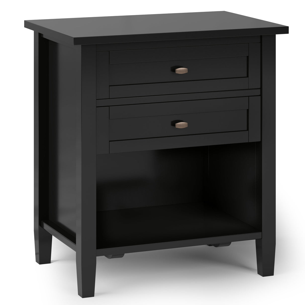 Warm Shaker Bedside Table - Black