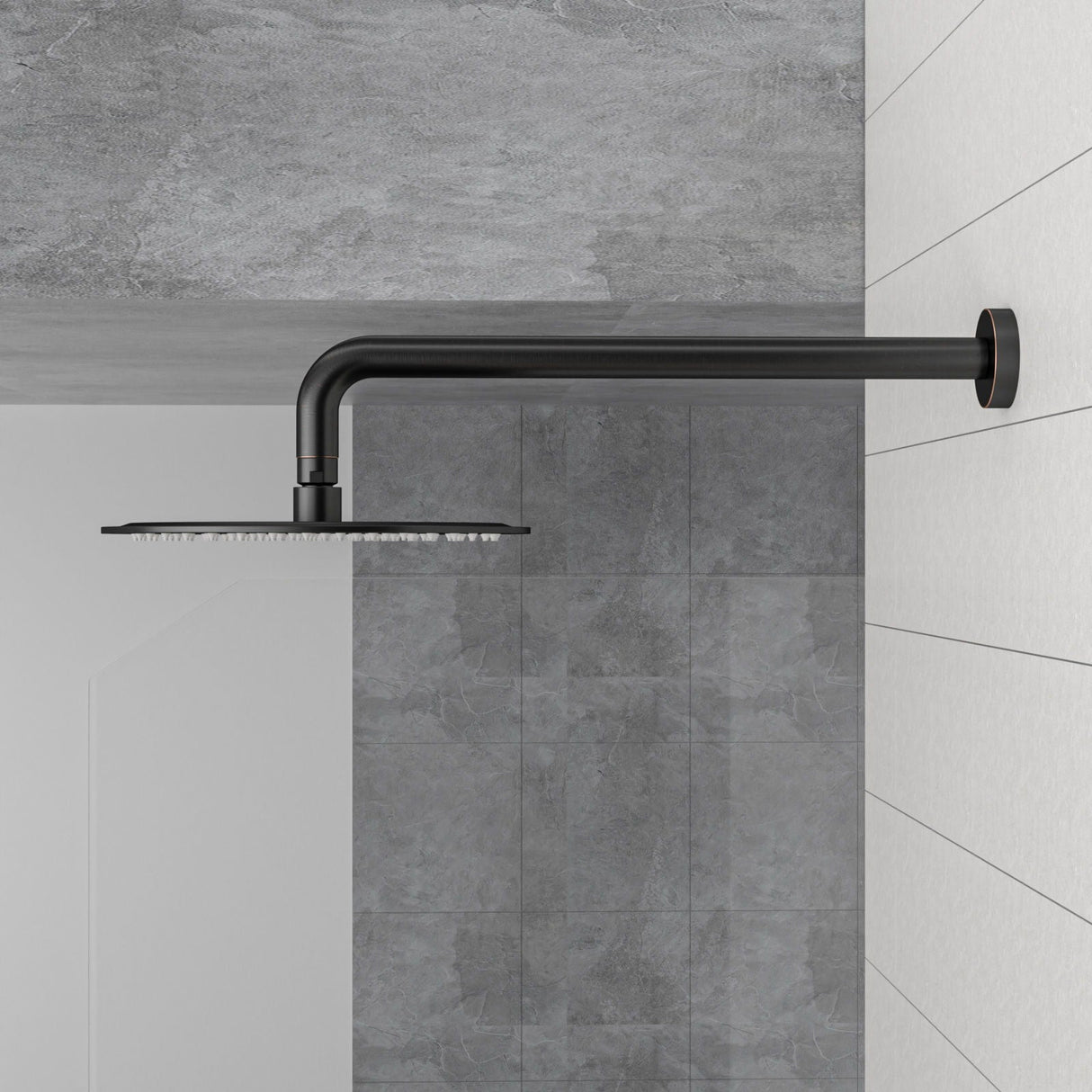 Oil Rubbed Bronze 16" Shower Arm With Flange, Stainless Steel, For Rain Shower Heads - Oil-Rubbed Bronze