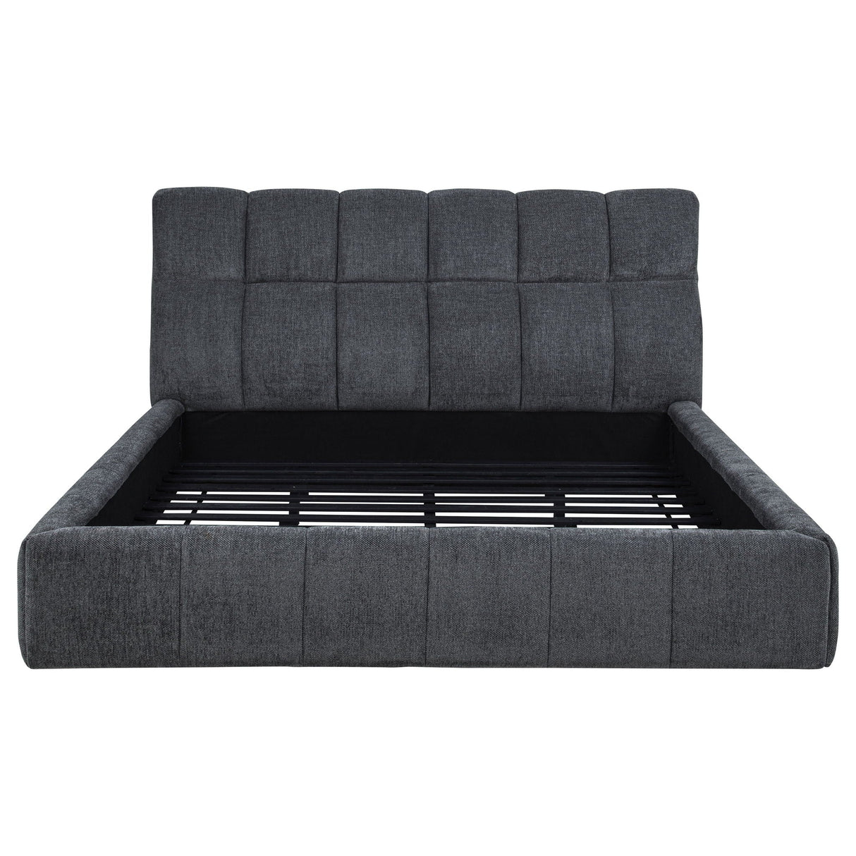Nollet 48-inch Upholstered California King Platform Bed Grey
