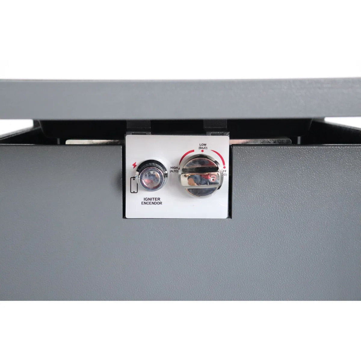 Outdoor Fire Pit Table With Lid - Gray
