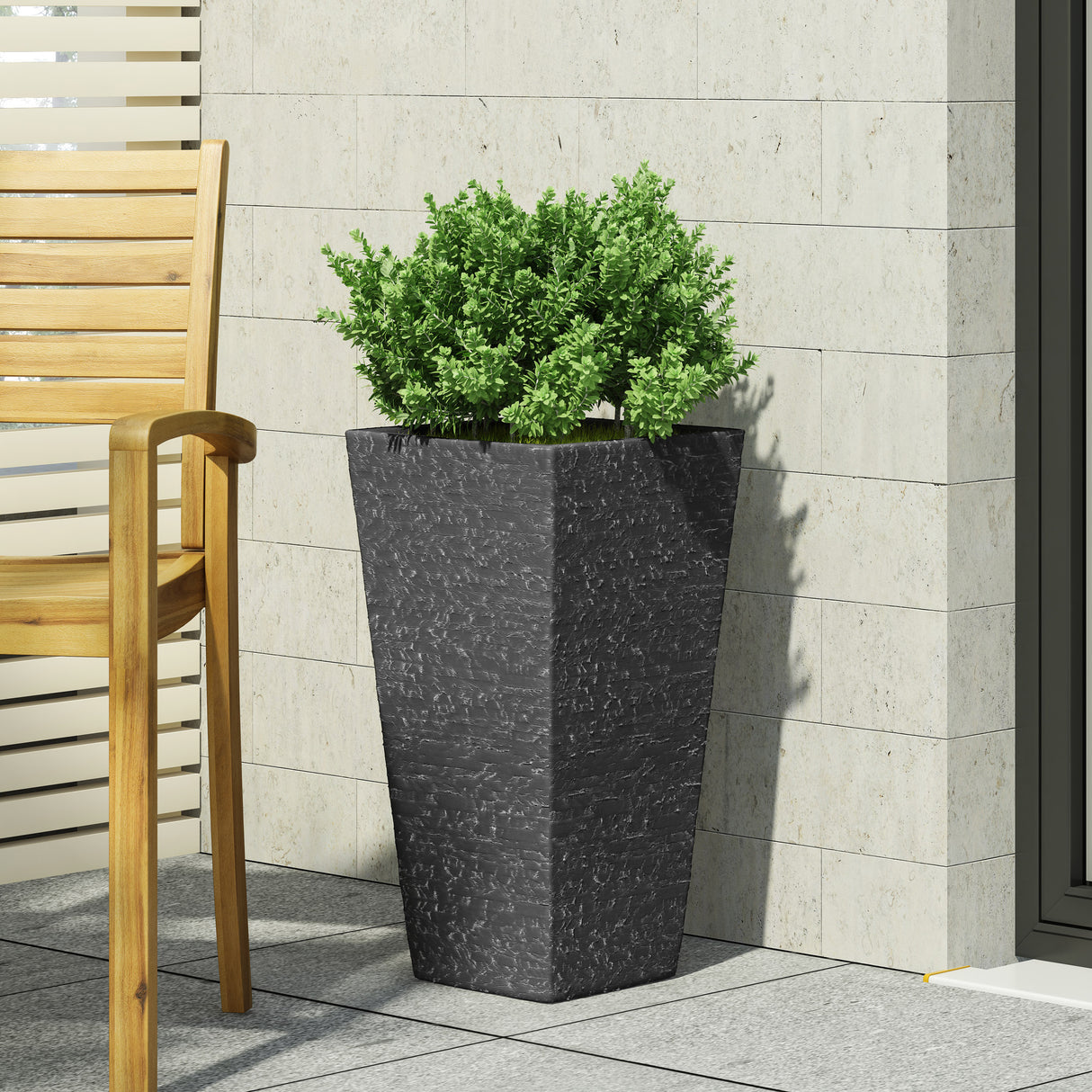 Classic gray magnesium oxide planter