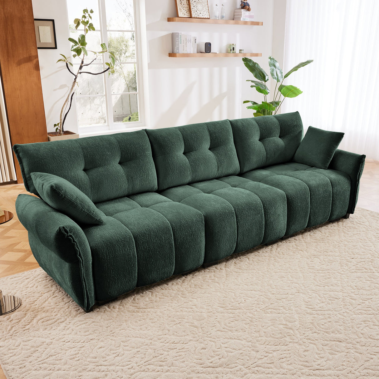 3-Seater Sofa Set with Pillows - Premium Chenille Design