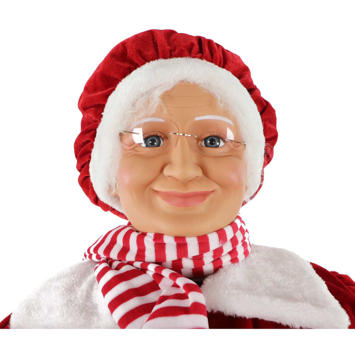 58-in. Dancing Mrs. Claus Animatronic with Teddy Bear