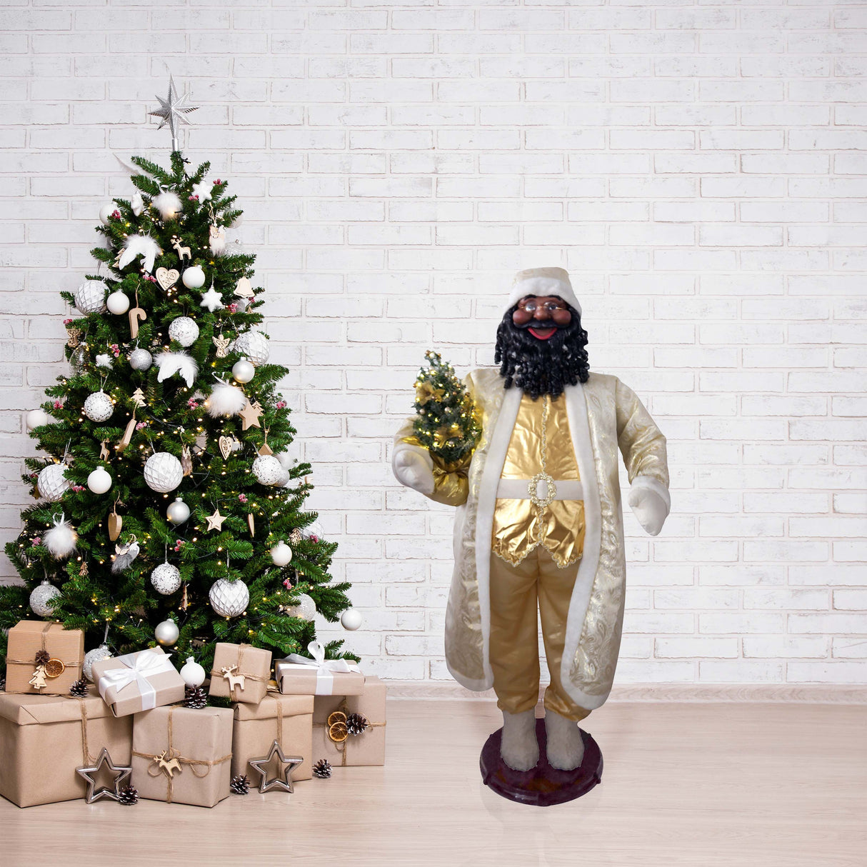 58-in.-Dancing-African-American-Santa-Animatronic-in-Gold-Coat-with-Prelit-Christmas-Tree-Christmas-Decor