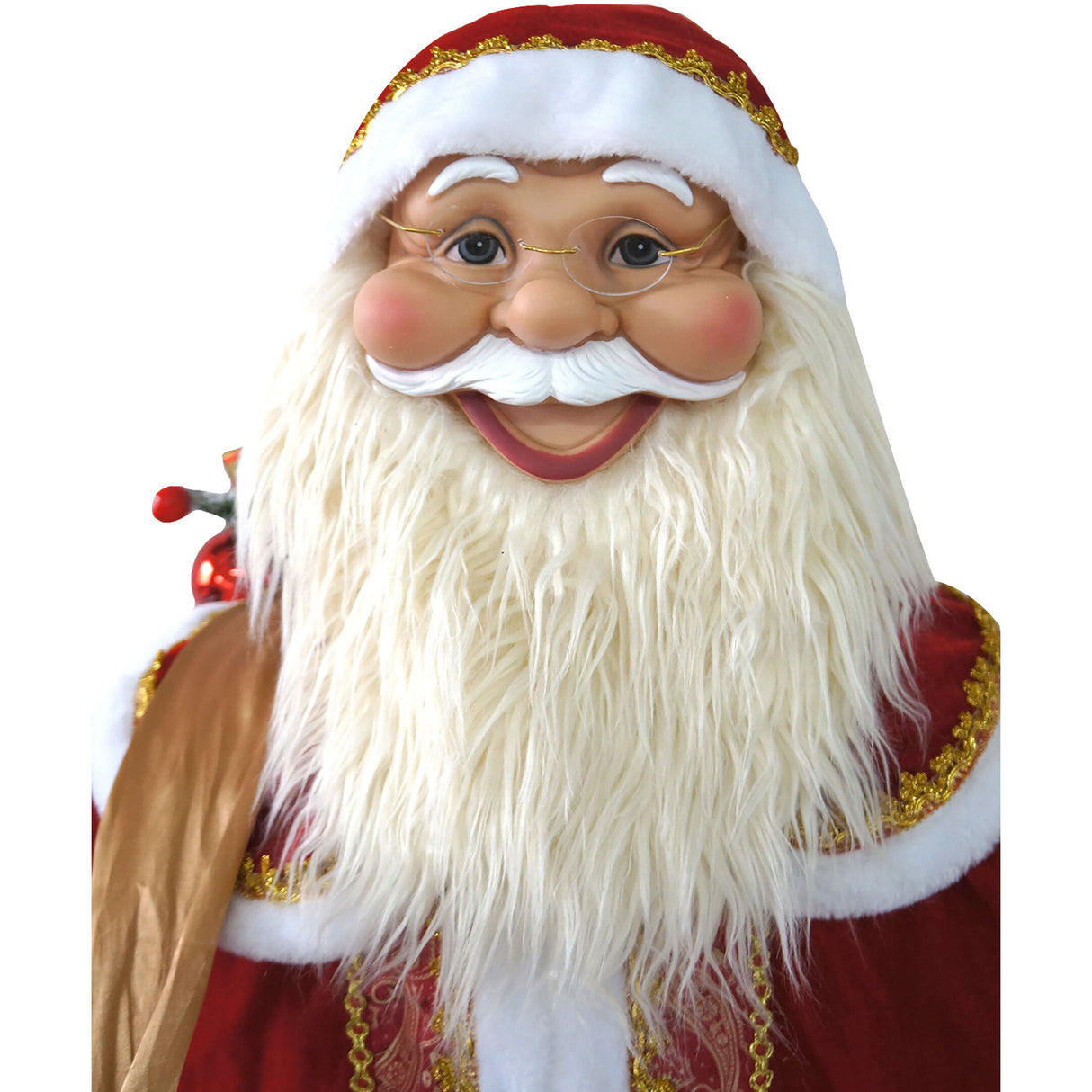 Fraser Hill Farm 58-in. Life-Size Dancing Santa Claus with Naughty and Nice List, Gifts and Toy Sack Animatronic Figurine