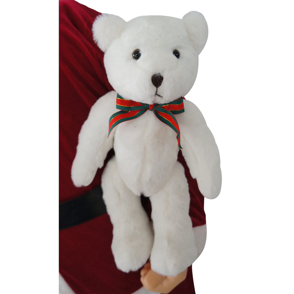 Fraser Hill Farm 58-in. Life-Size Dancing Santa Claus with Teddy Bear and Toy Sack Animatronic Figurine