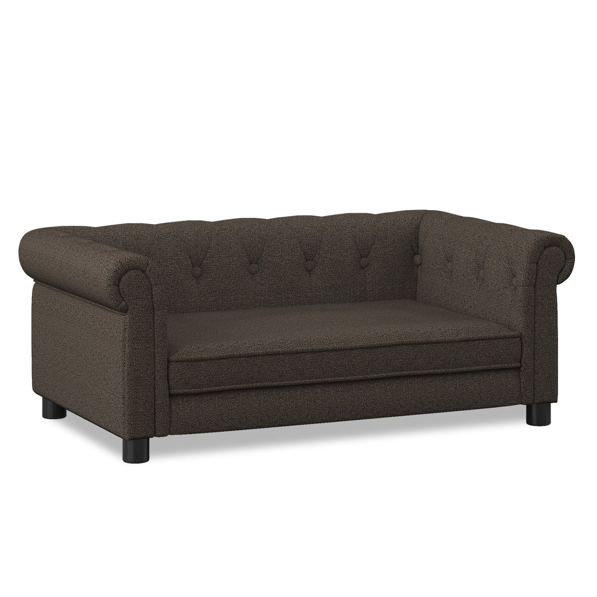 Elegant Rectangular Pet Bed for Small and Medium Dogs - Dark Brown