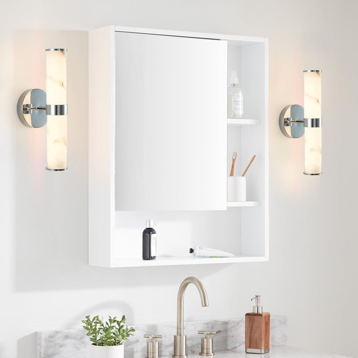 Resin Imitation Marble Wall Light Set of 2