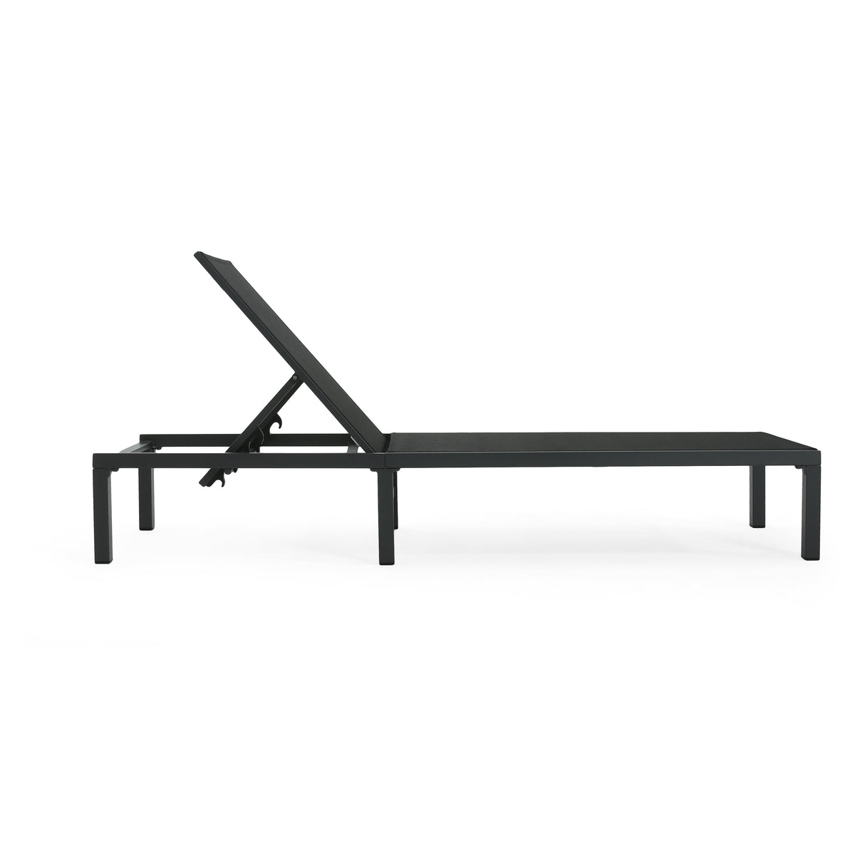 Westport Adjustable Outdoor Chaise Lounge Set of 2 Black Aluminum Frame
