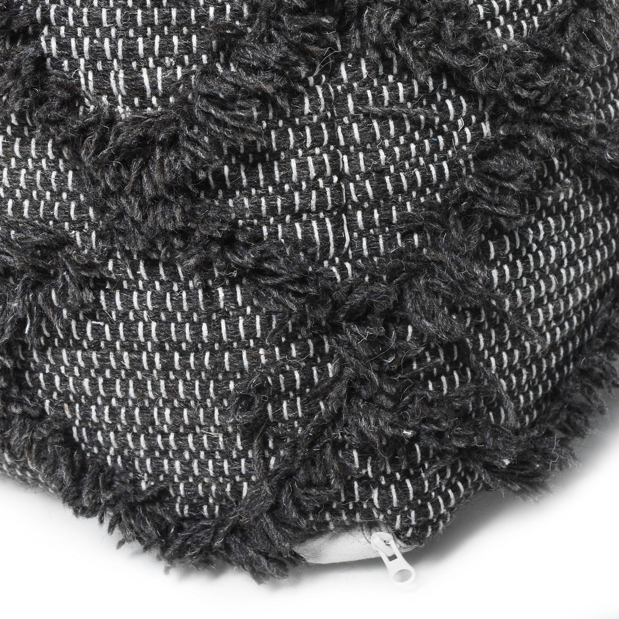 Jumanji Handcrafted Wool and Cotton Pouf - Brown