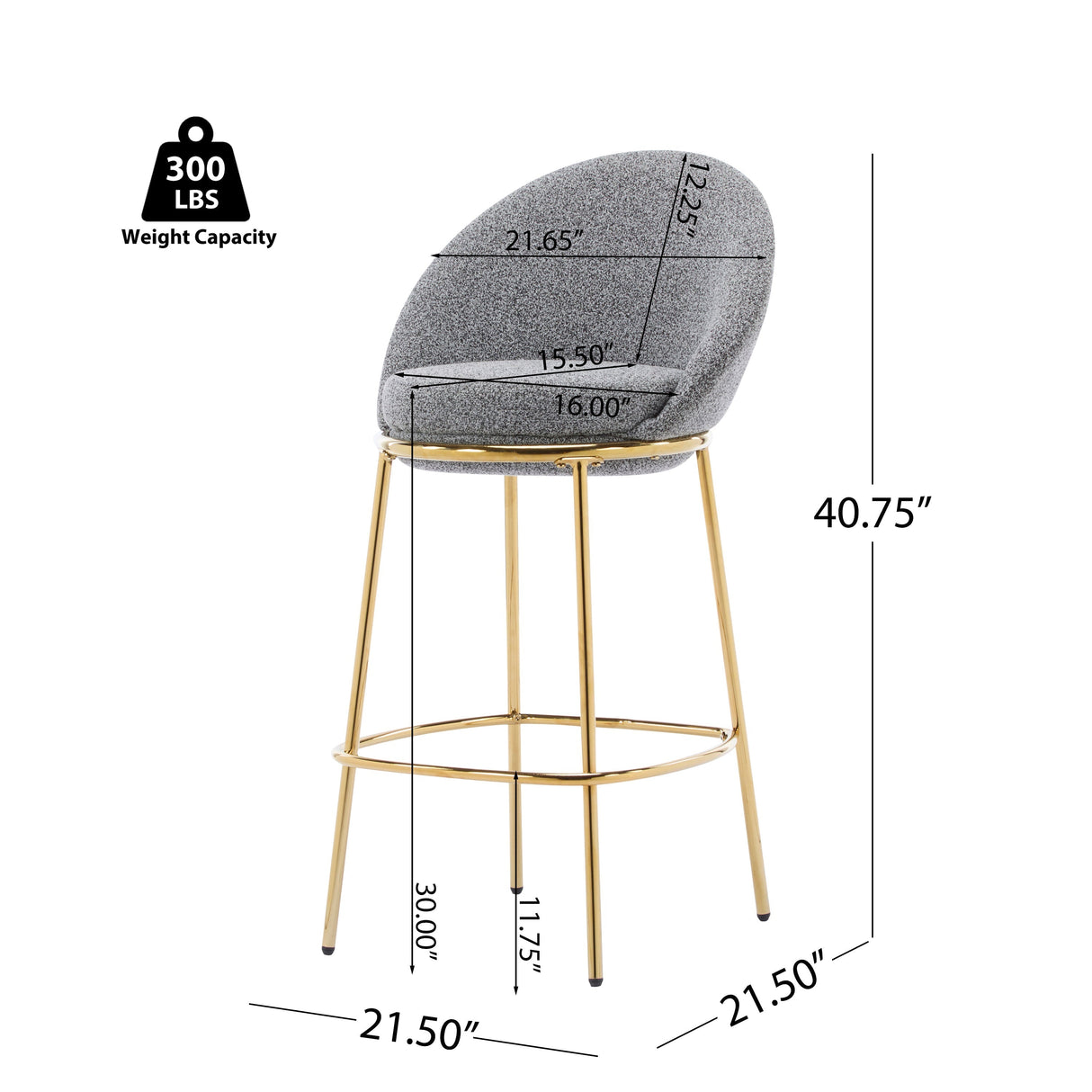 Celano Indoor Metal Upholstered Barstool - Set of 2