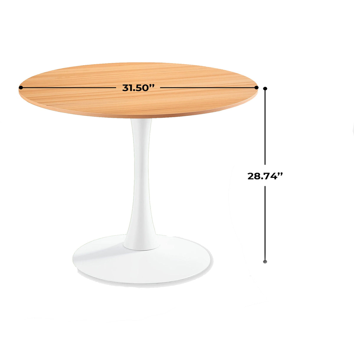 Mid-Century Tulip Dining Table with Round Top and Pedestal Base - Multiple Colors