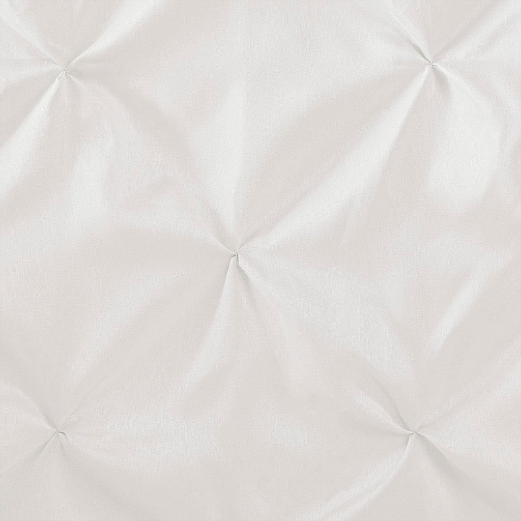 Tufted Semi-Sheer Shower Curtain with Tufted Texture - White