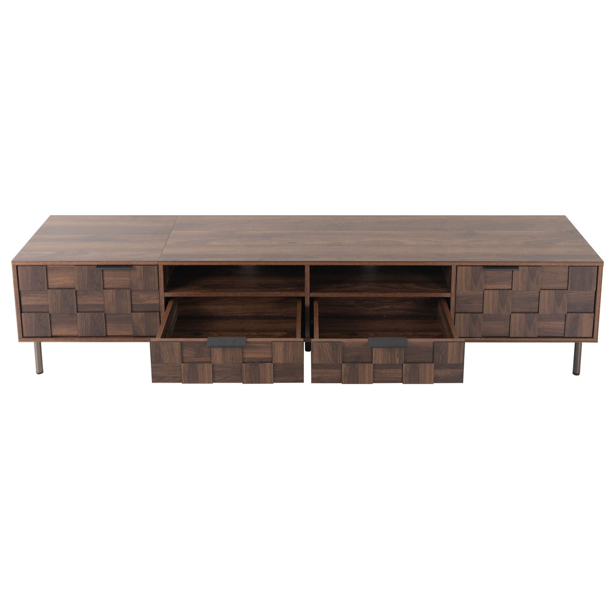 TV Stand With 2 Drawers, Media Console Table, Storage Cabinet With Cable Management