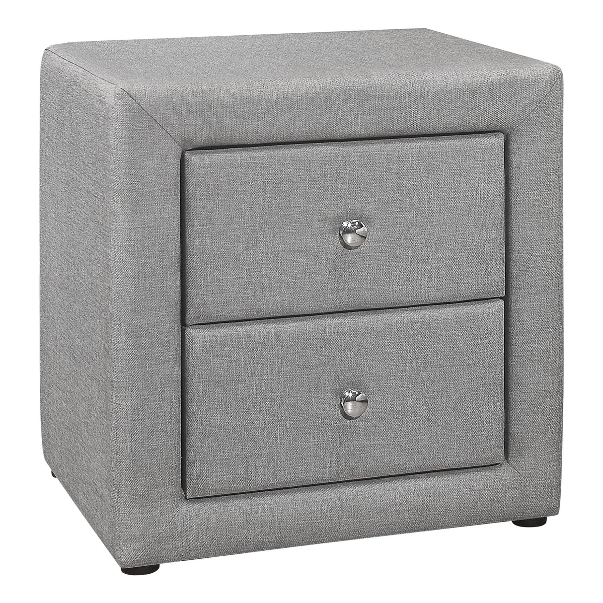 Nightstand with Storage Drawer, Upholstered, Transitional
