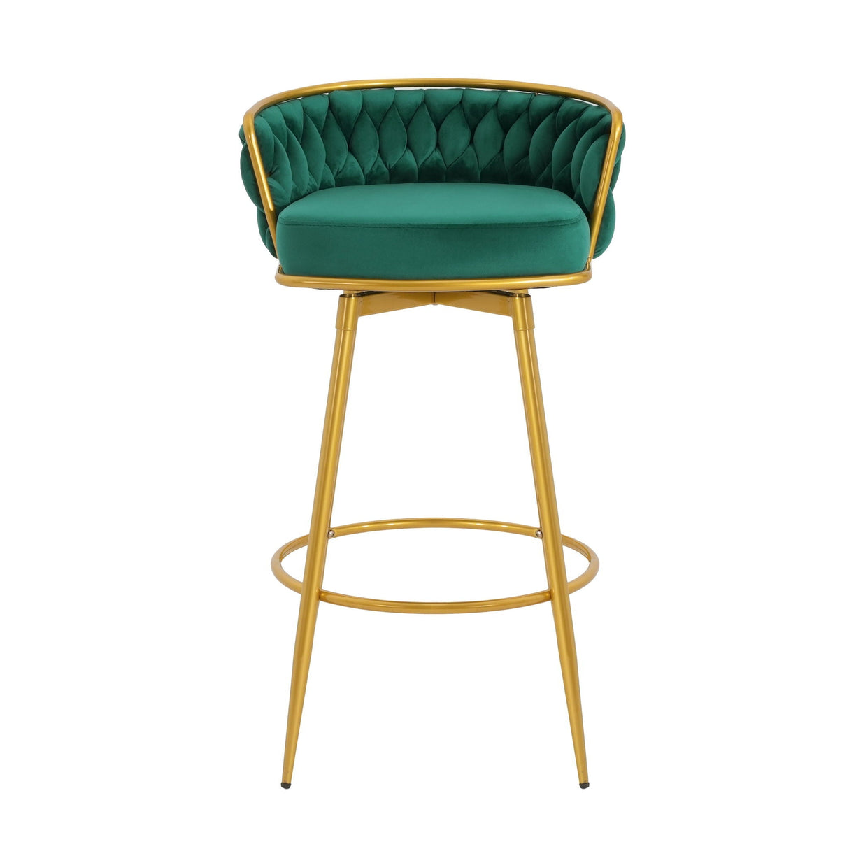 Modern Low Back Upholstered Counter Height Bar Stools (Set of 2)