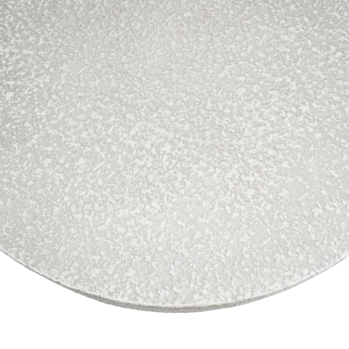 Cylindrical Side Table with Antique White Faux Stone Top and Natural Wood Base