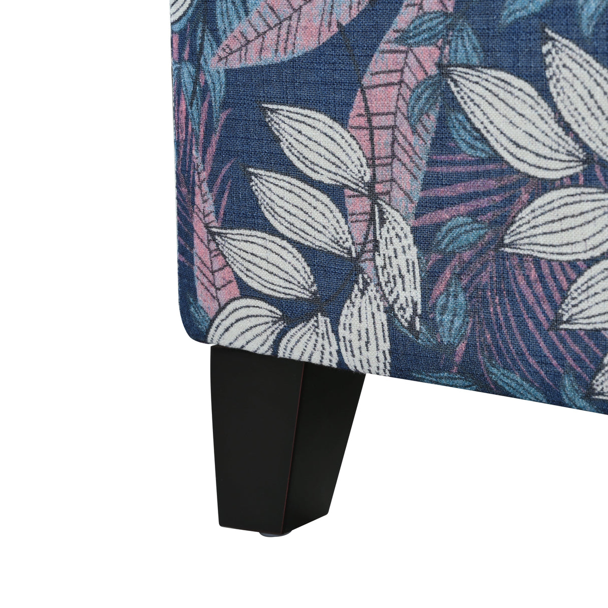 Luxury Storage Ottoman with Floral Patterned Fabric