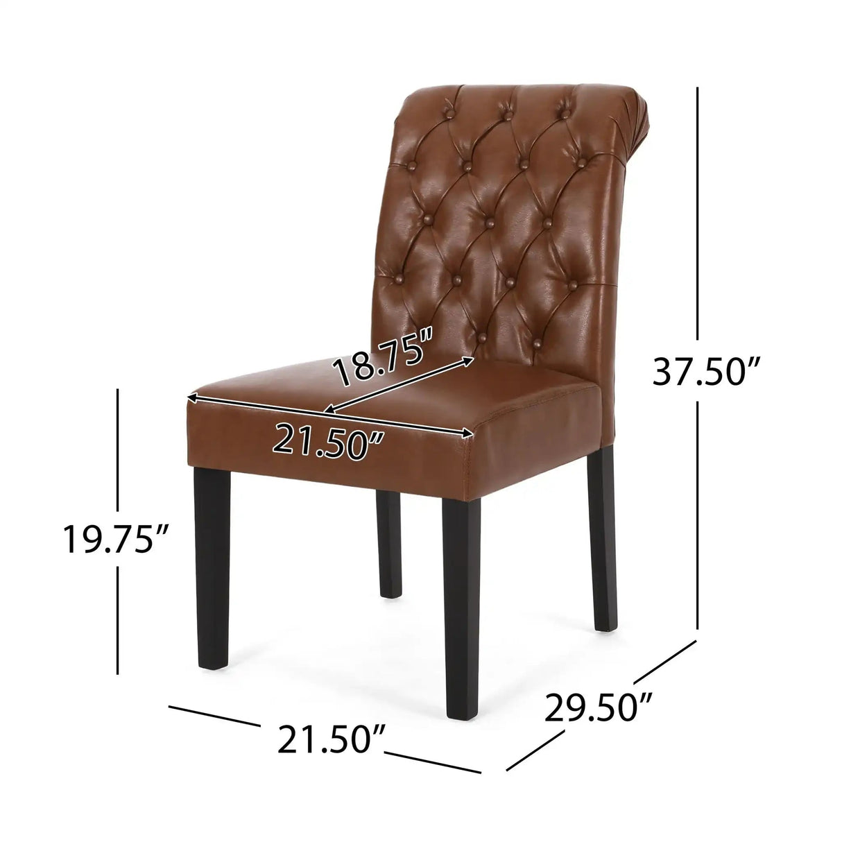 Broxton - Tuft Dining Rolltop Chairs With Button Tufted Backrest (Set of 2)