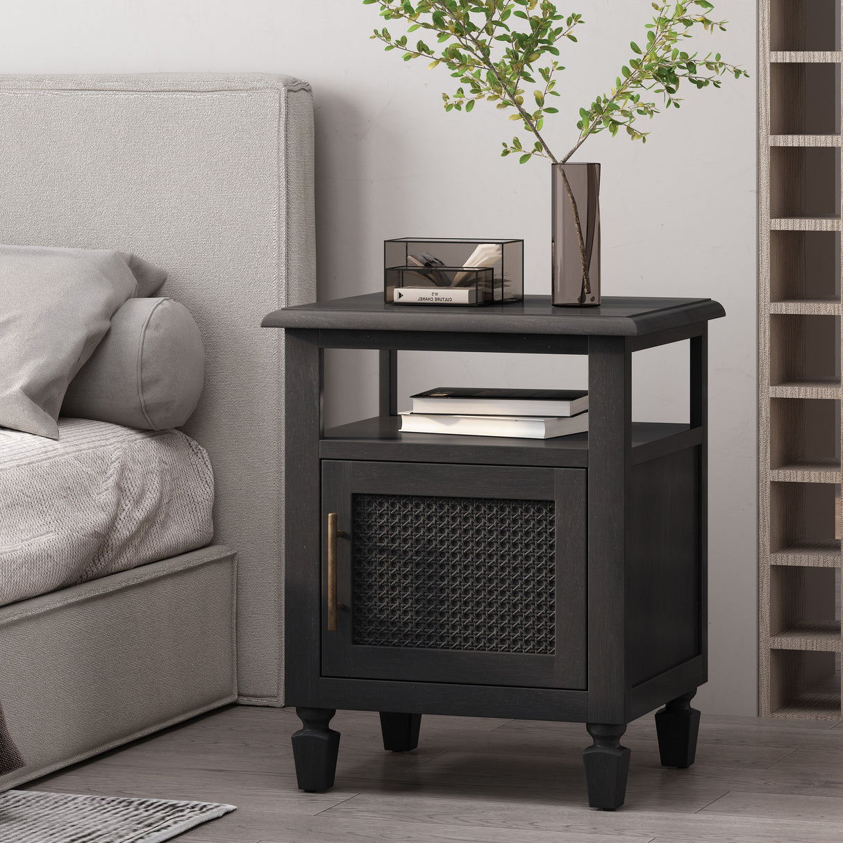 Black Classic Nightstand