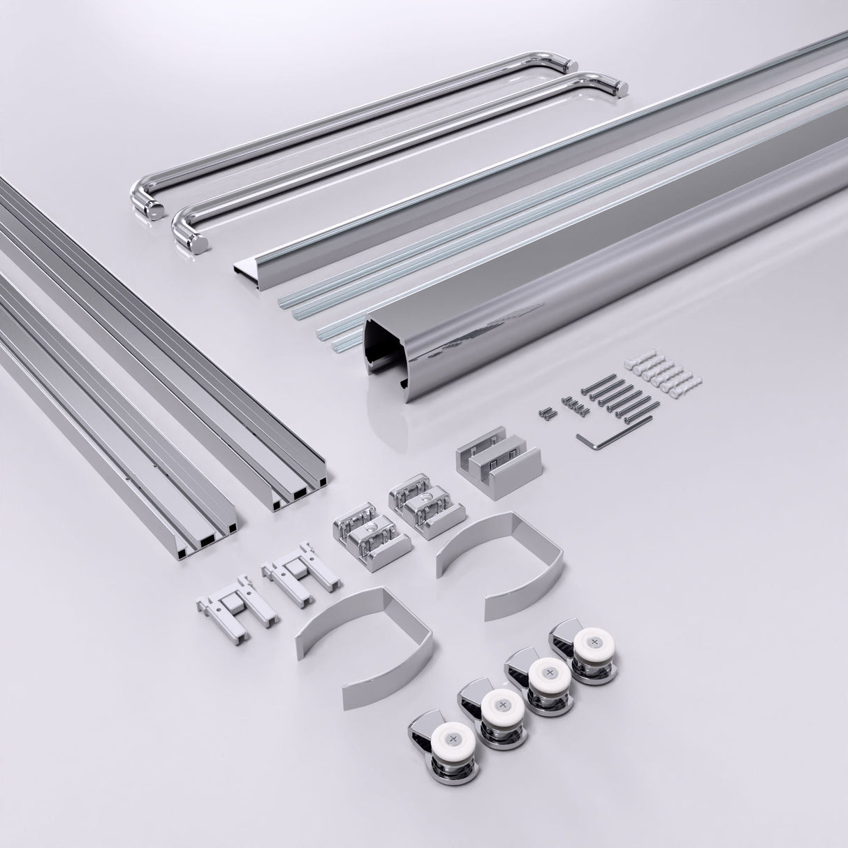 Modern Semi Frameless Double Sliding Shower Door