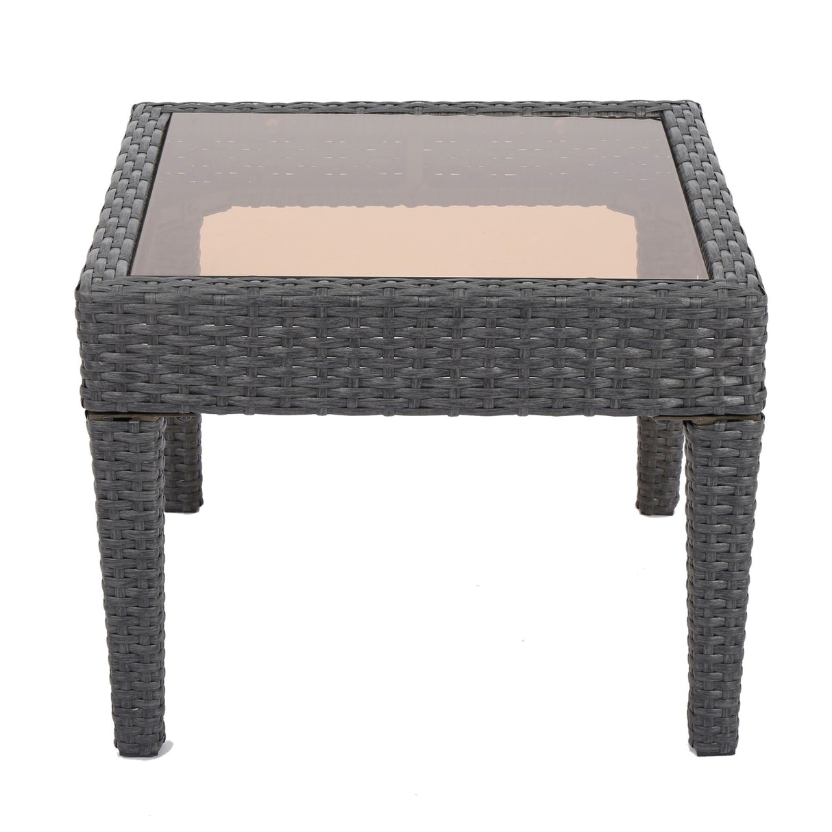 Outdoor Antibes Wicker Side Table, Accent Table - Gray